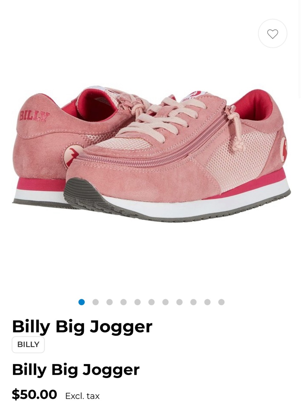 NWOT Billy Kids' Pink Jogger Sneakers with Zip Accent